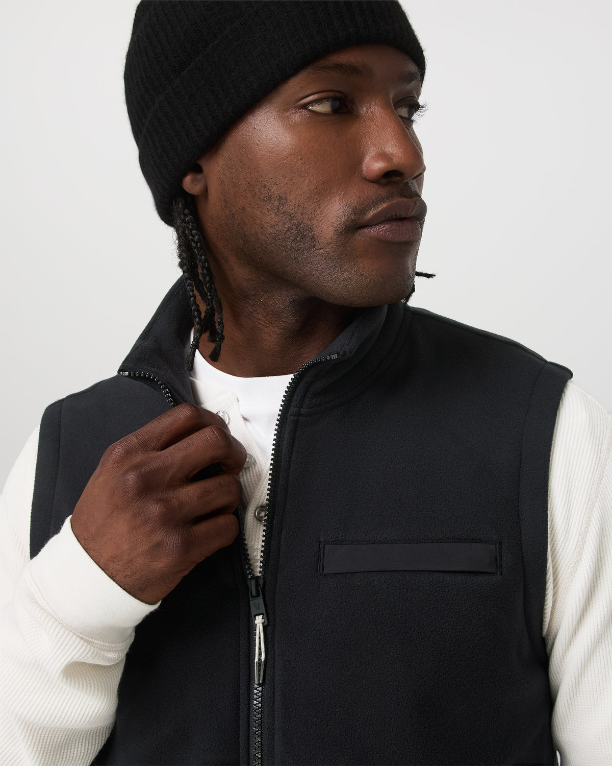 Aspen Vest Men's Black Zip-Up Fleece Vest | Vuori for sale - US 4172