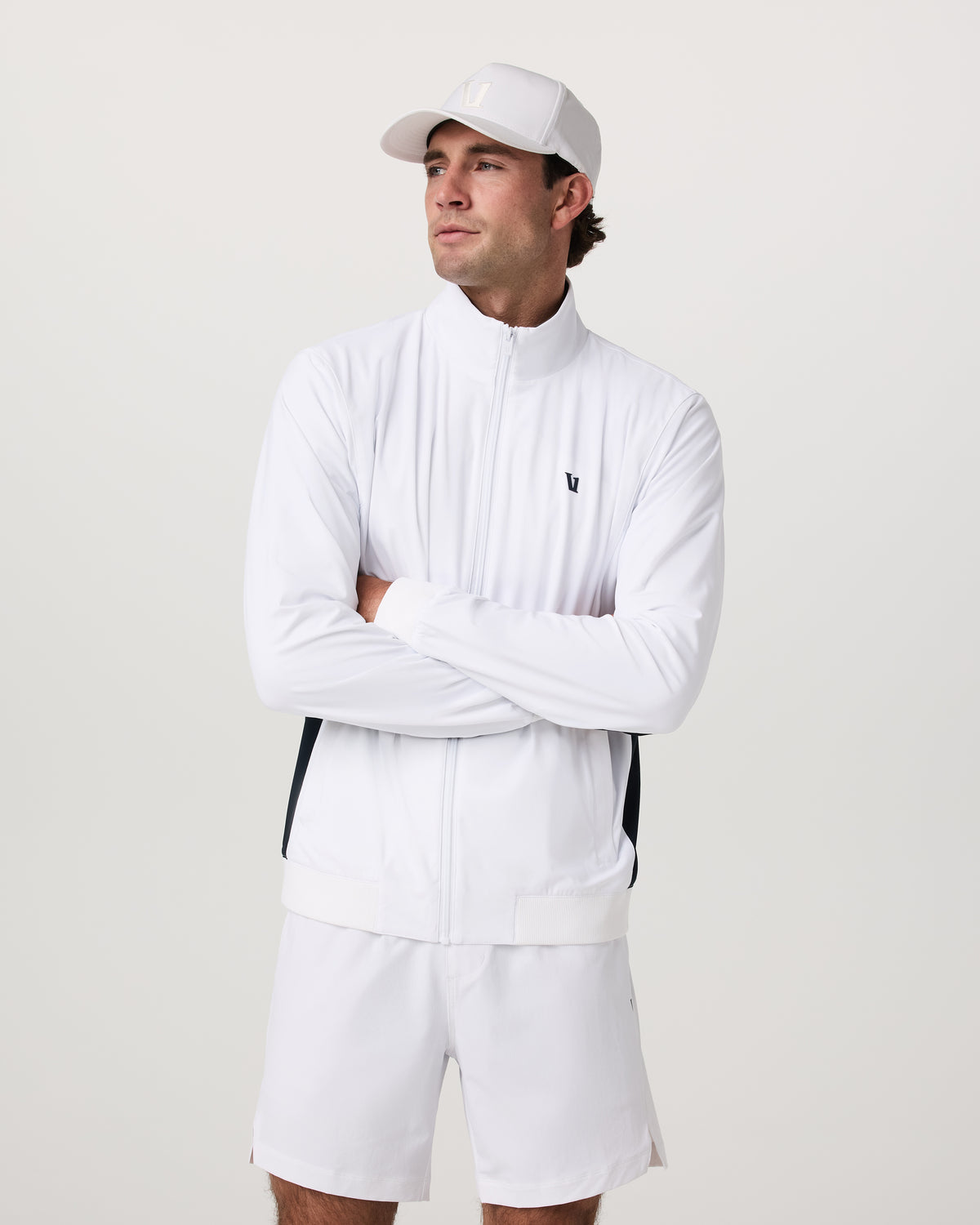 Fleet Jacket Men's White Color Block Jacket | Vuori sale - US 6957