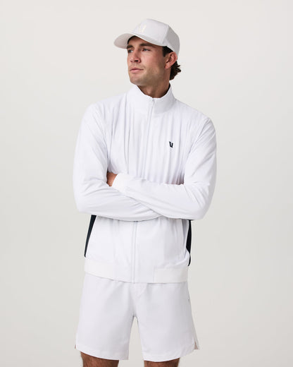 Fleet Jacket Men's White Color Block Jacket | Vuori sale - US 6957