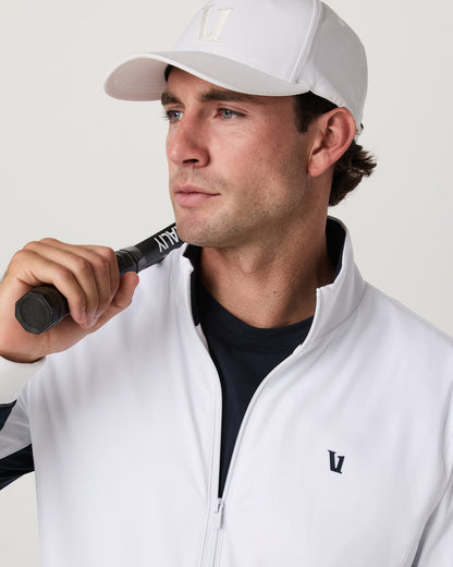 Fleet Jacket Men's White Color Block Jacket | Vuori sale - US 6957