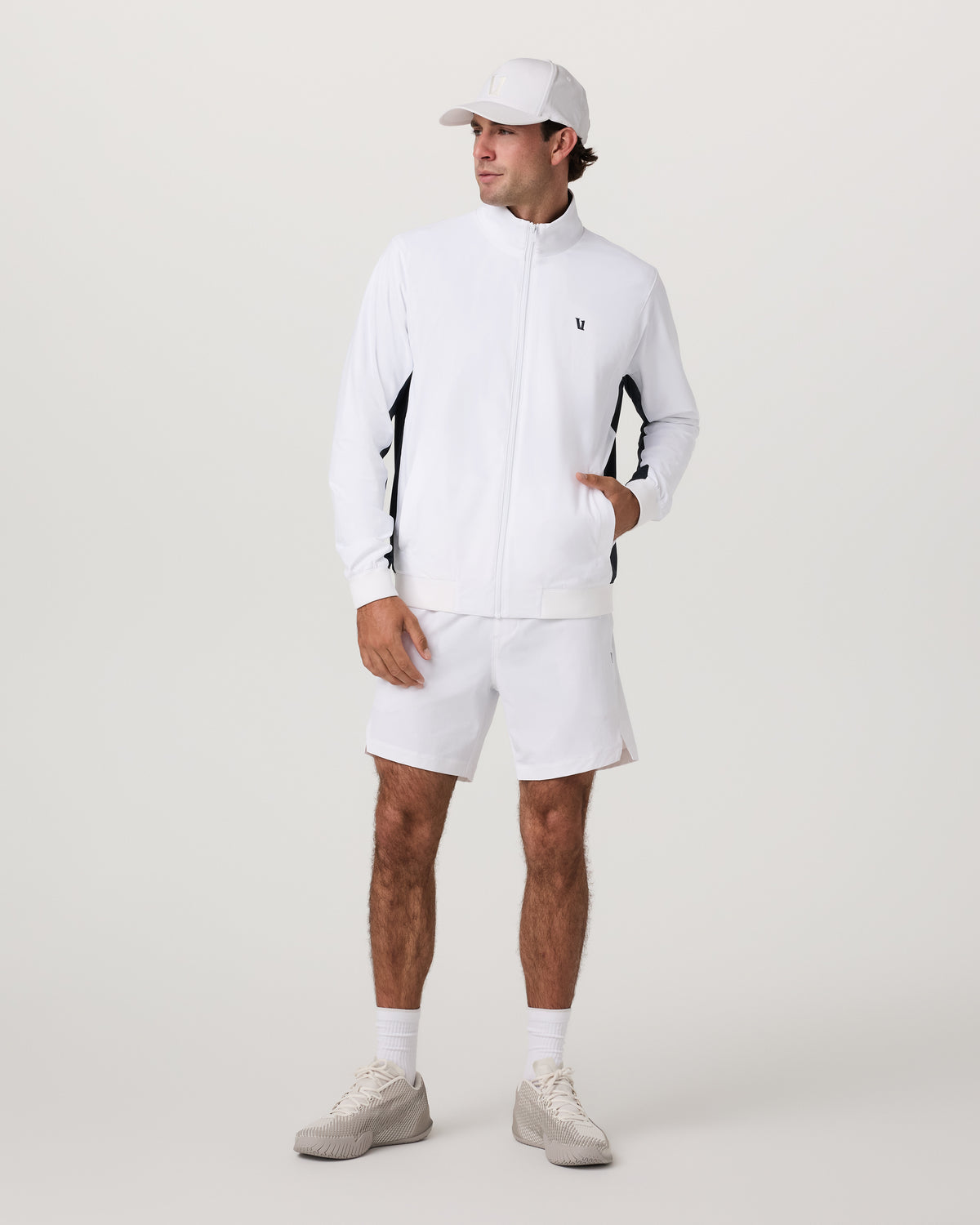 Fleet Jacket Men's White Color Block Jacket | Vuori sale - US 6957