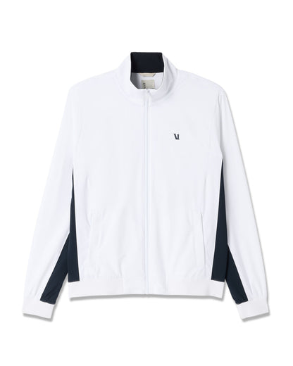 Fleet Jacket Men's White Color Block Jacket | Vuori sale - US 6957
