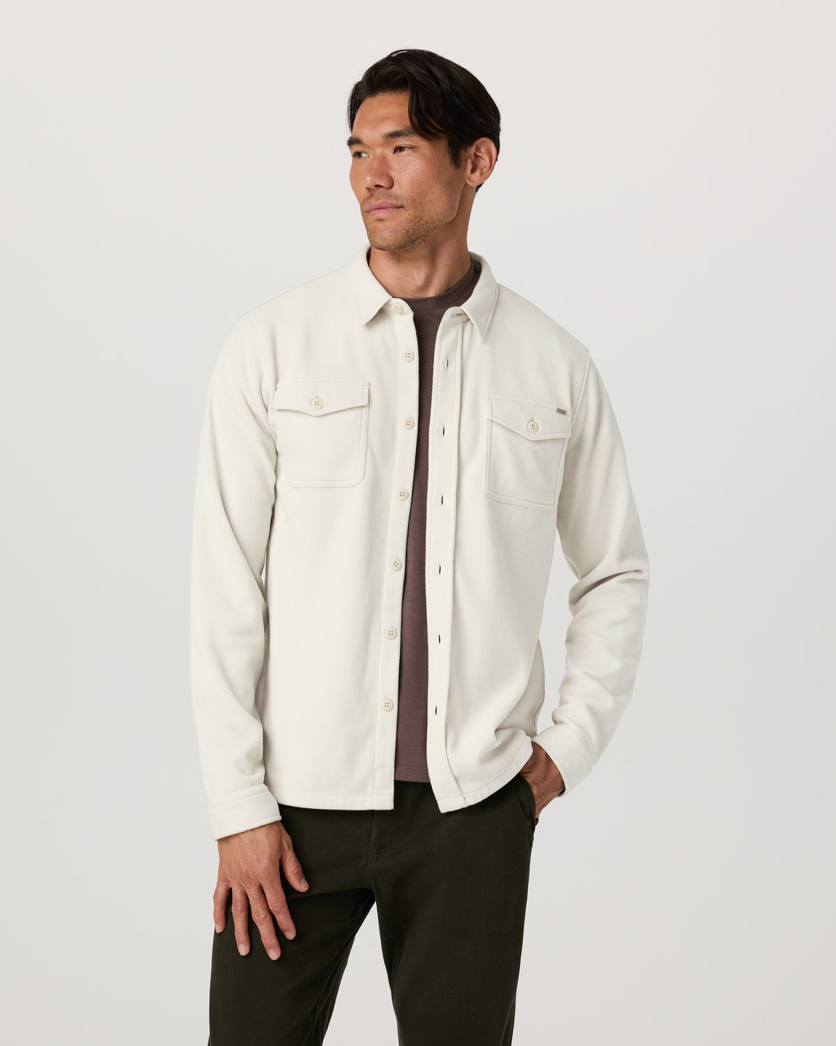 Aspen Shirt Jacket Men's Mushroom Fleece Shirt Jacket | Vuori sale - US 6733