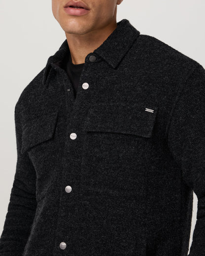 Plymouth Wool Shirt Jacket Dark Black Heather Jacket | Vuori for sale - US 7342