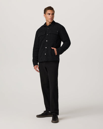 Plymouth Wool Shirt Jacket Dark Black Heather Jacket | Vuori for sale - US 7342