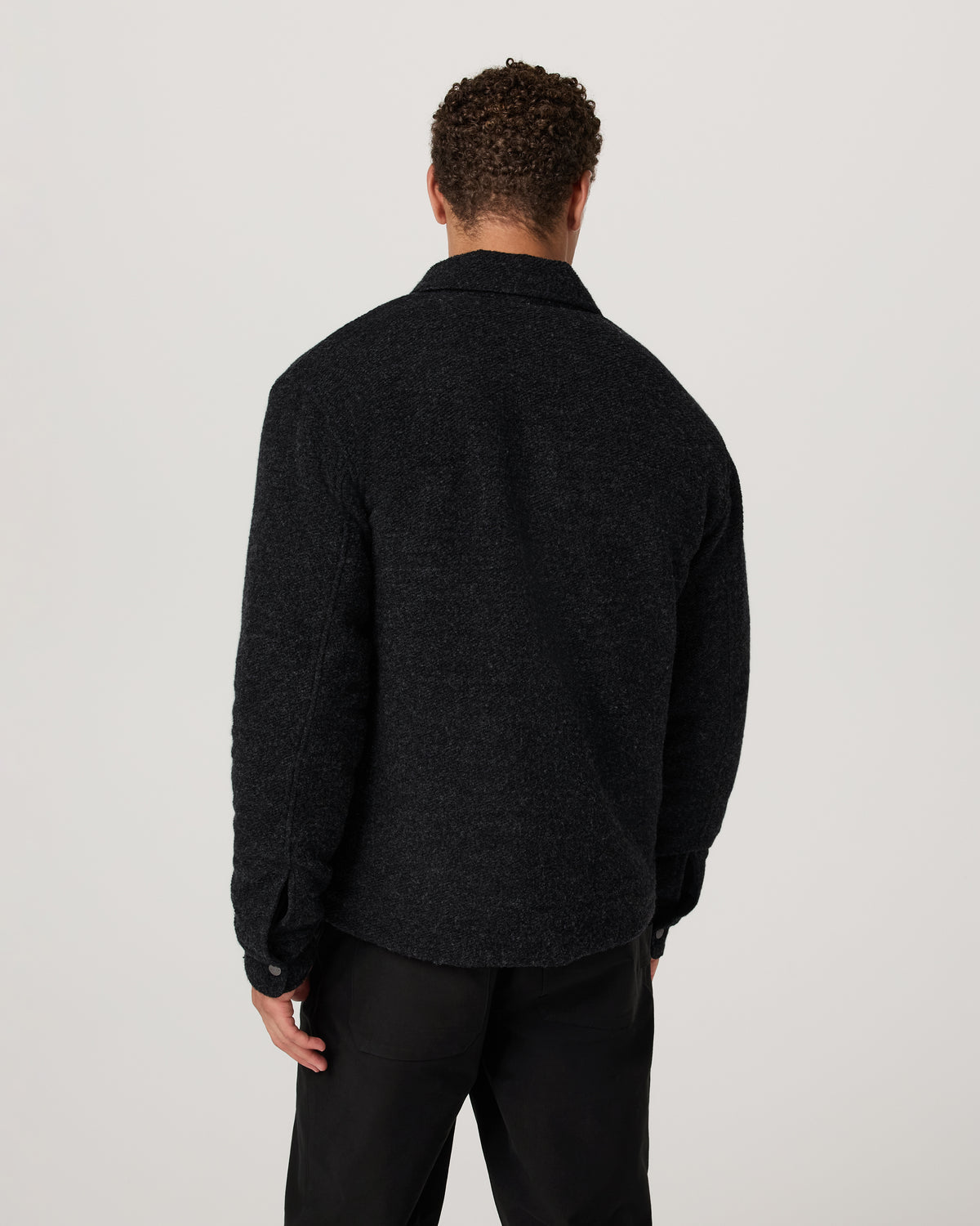 Plymouth Wool Shirt Jacket Dark Black Heather Jacket | Vuori for sale - US 7342