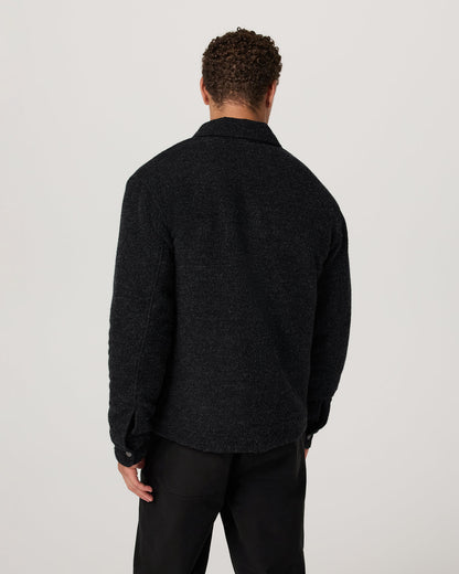 Plymouth Wool Shirt Jacket Dark Black Heather Jacket | Vuori for sale - US 7342