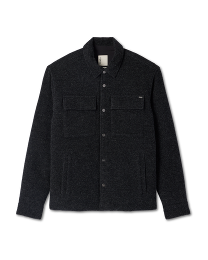 Plymouth Wool Shirt Jacket Dark Black Heather Jacket | Vuori for sale - US 7342
