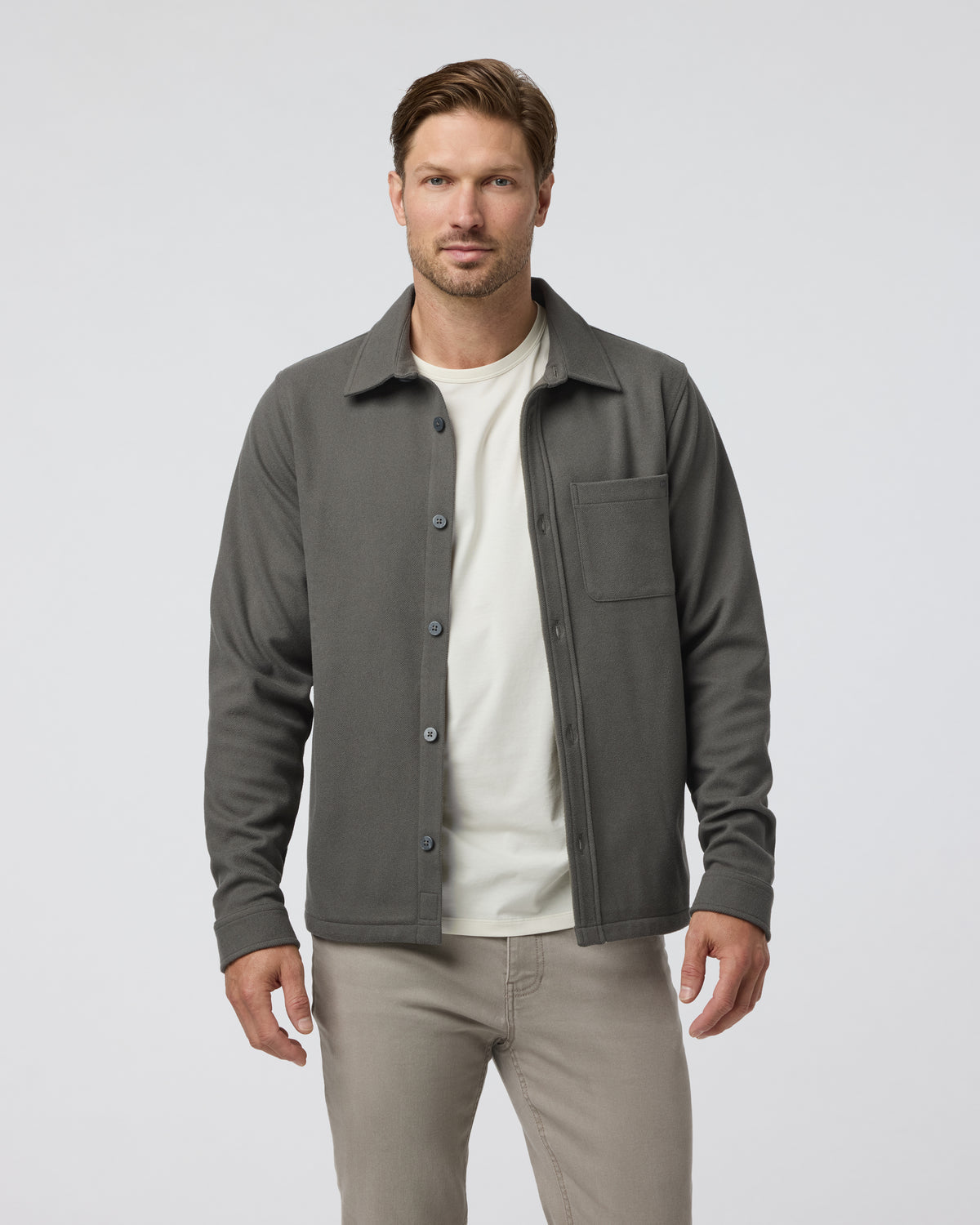 Beldon Shirt Jacket Knit Twill Oregano | Vuori online - US 9351
