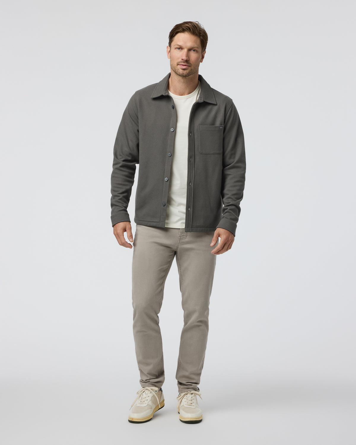 Beldon Shirt Jacket Knit Twill Oregano | Vuori online - US 9351