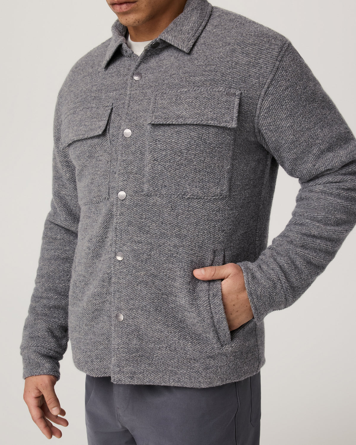Plymouth Wool Shirt Jacket Men's Heather Grey Jacket | Vuori online - US 1276
