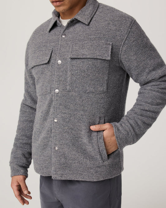 Plymouth Wool Shirt Jacket Men's Heather Grey Jacket | Vuori online - US 1276