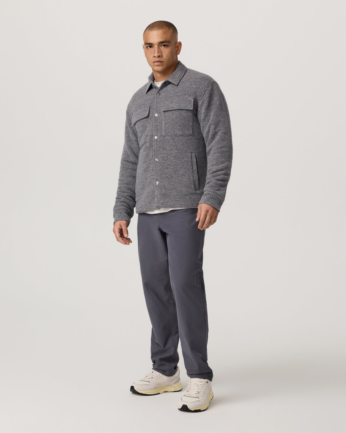 Plymouth Wool Shirt Jacket Men's Heather Grey Jacket | Vuori online - US 1276