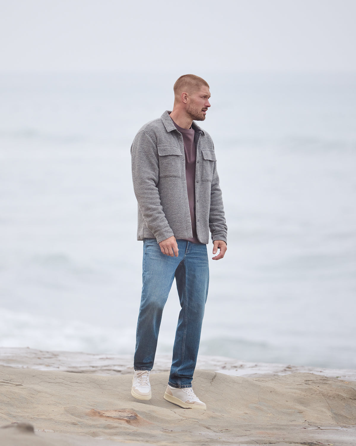 Plymouth Wool Shirt Jacket Men's Heather Grey Jacket | Vuori online - US 1276