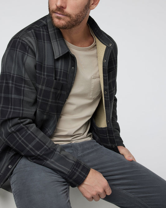 Coastside Shirt Jacket Men's Black Plaid Shirt | Vuori outlet - US 3098