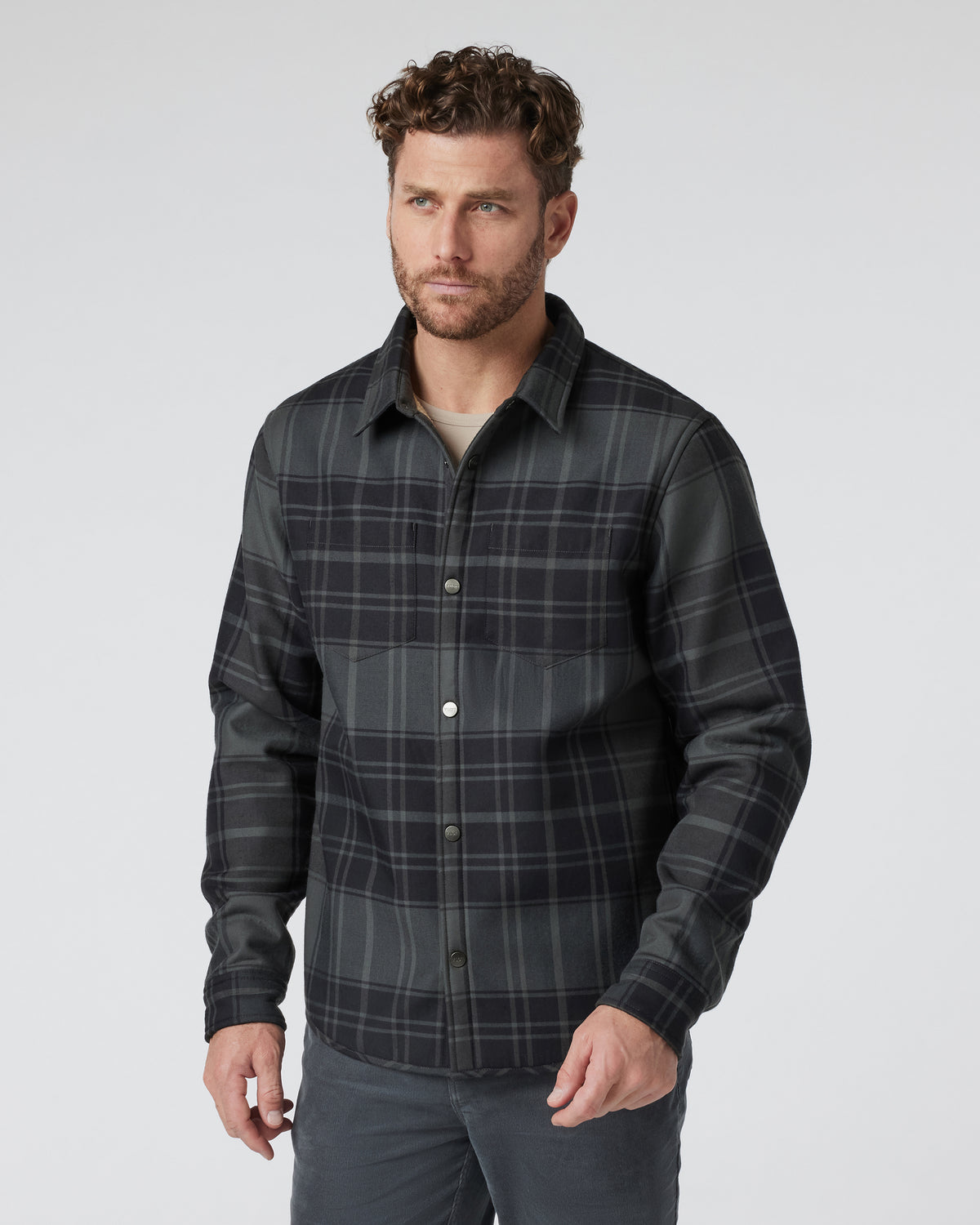Coastside Shirt Jacket Men's Black Plaid Shirt | Vuori outlet - US 3098