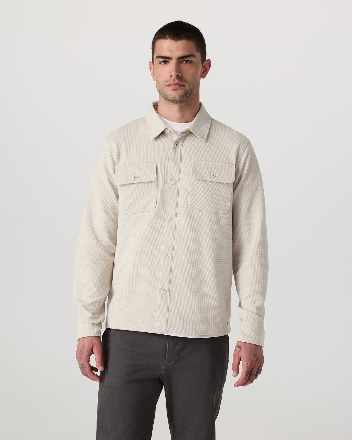 Waffle Shirt Jacket Men's Mushroom Waffle Knit Top | Vuori onsale - US 9656