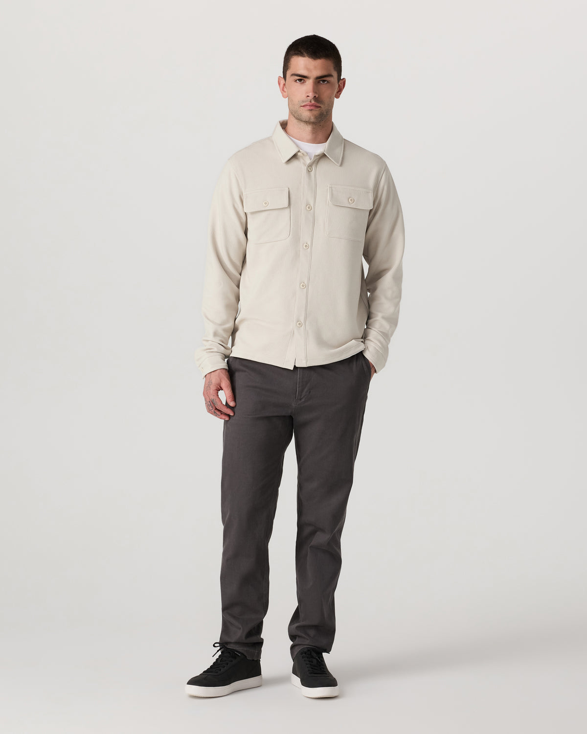 Waffle Shirt Jacket Men's Mushroom Waffle Knit Top | Vuori onsale - US 9656