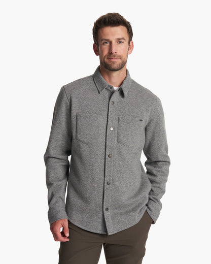 Del Mar Fleece Shirt Jacket Heather Grey Button Down | Vuori for sale - US 7848