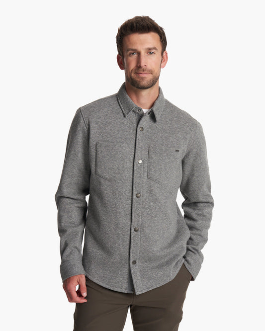 Del Mar Fleece Shirt Jacket Heather Grey Button Down | Vuori for sale - US 7848