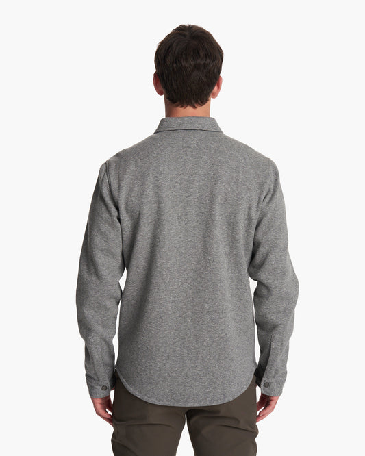 Del Mar Fleece Shirt Jacket Heather Grey Button Down | Vuori for sale - US 7848