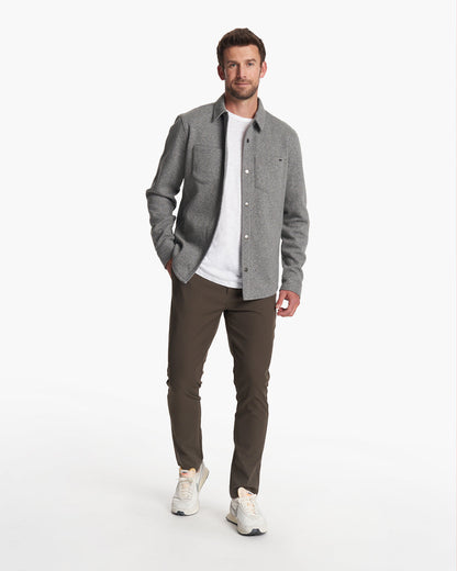 Del Mar Fleece Shirt Jacket Heather Grey Button Down | Vuori for sale - US 7848