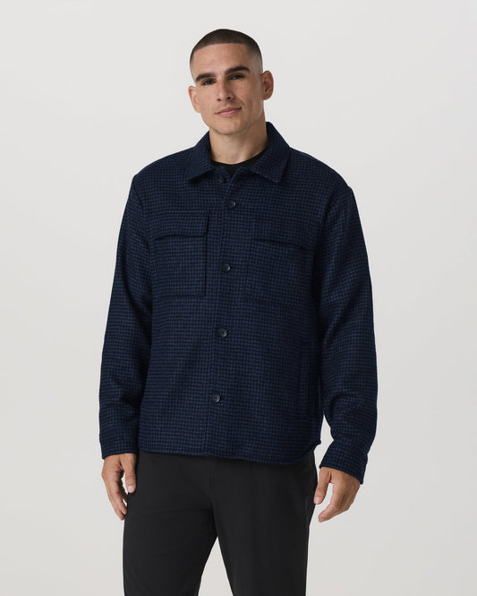 Ridge Natural Shirt Jacket Men's Navy Button-Up Jacket | Vuori sale - US 1983
