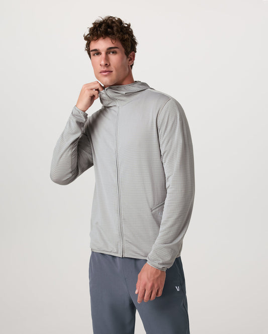 Powergrid Full Zip Jacket 2.0 Men's Sea Fog Fleece Jacket | Vuori for sale - US 6761
