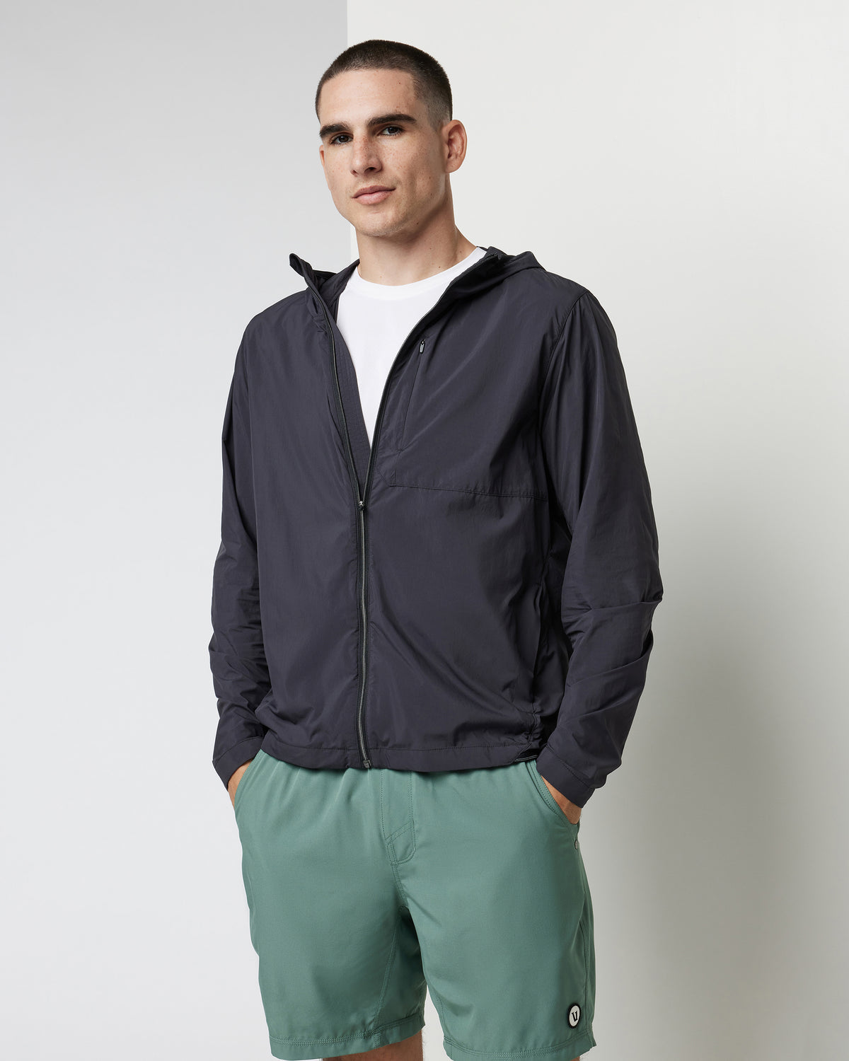 Ronan Packable Jacket Black Water Repellent Jacket | Vuori for sale - US 1467