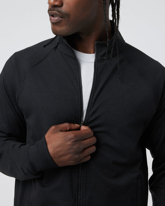 Coronado Novelty Full Zip Men's Black Heather Jacket | Vuori onsale - US 9569