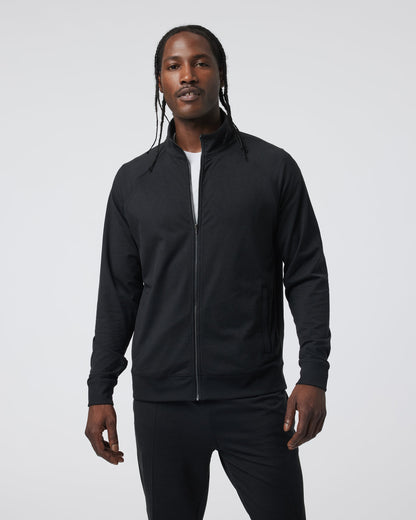 Coronado Novelty Full Zip Men's Black Heather Jacket | Vuori onsale - US 9569