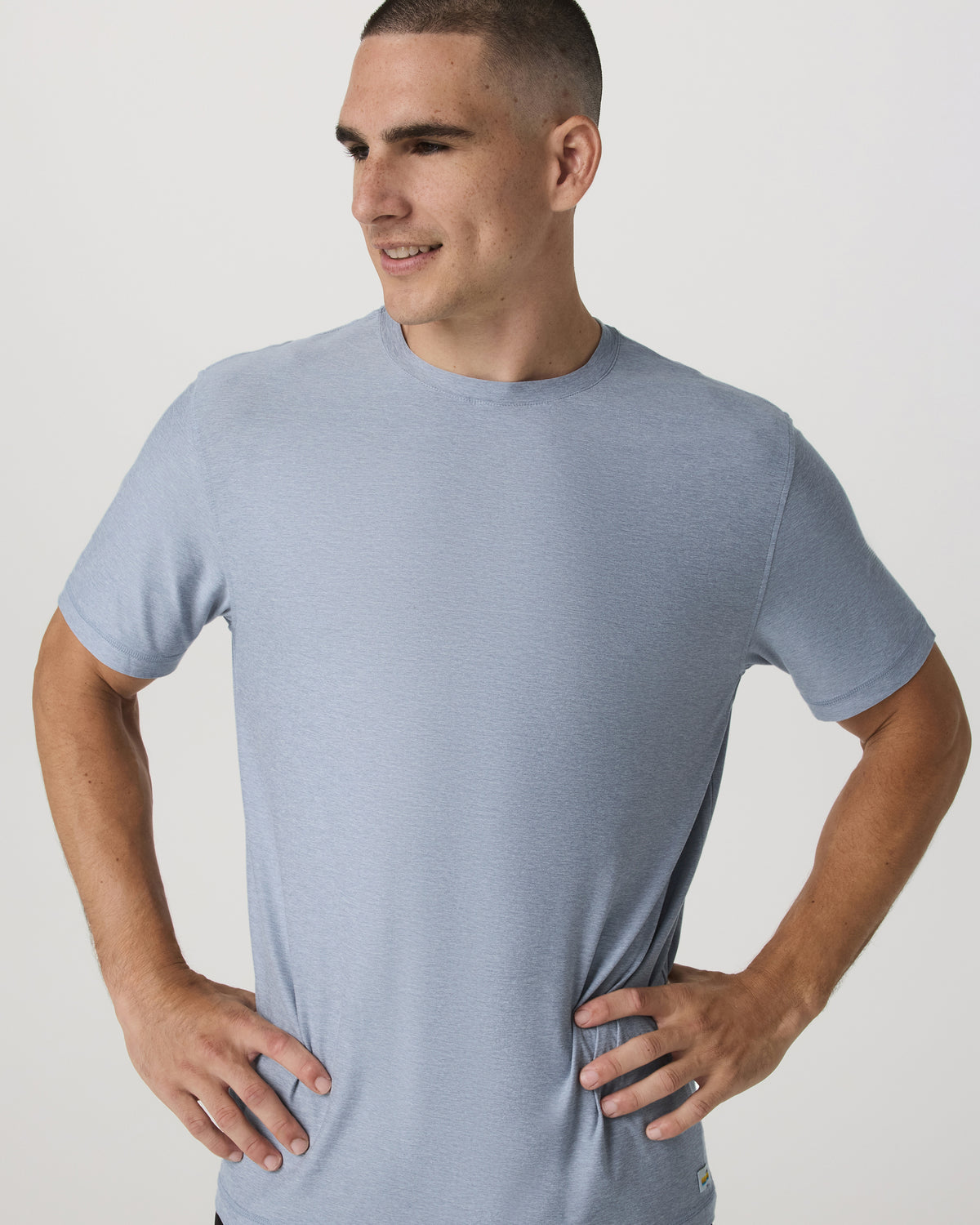 Strato Tech Tee Men's Blue Dusk Heather T-Shirt | Vuori discount - US 4025