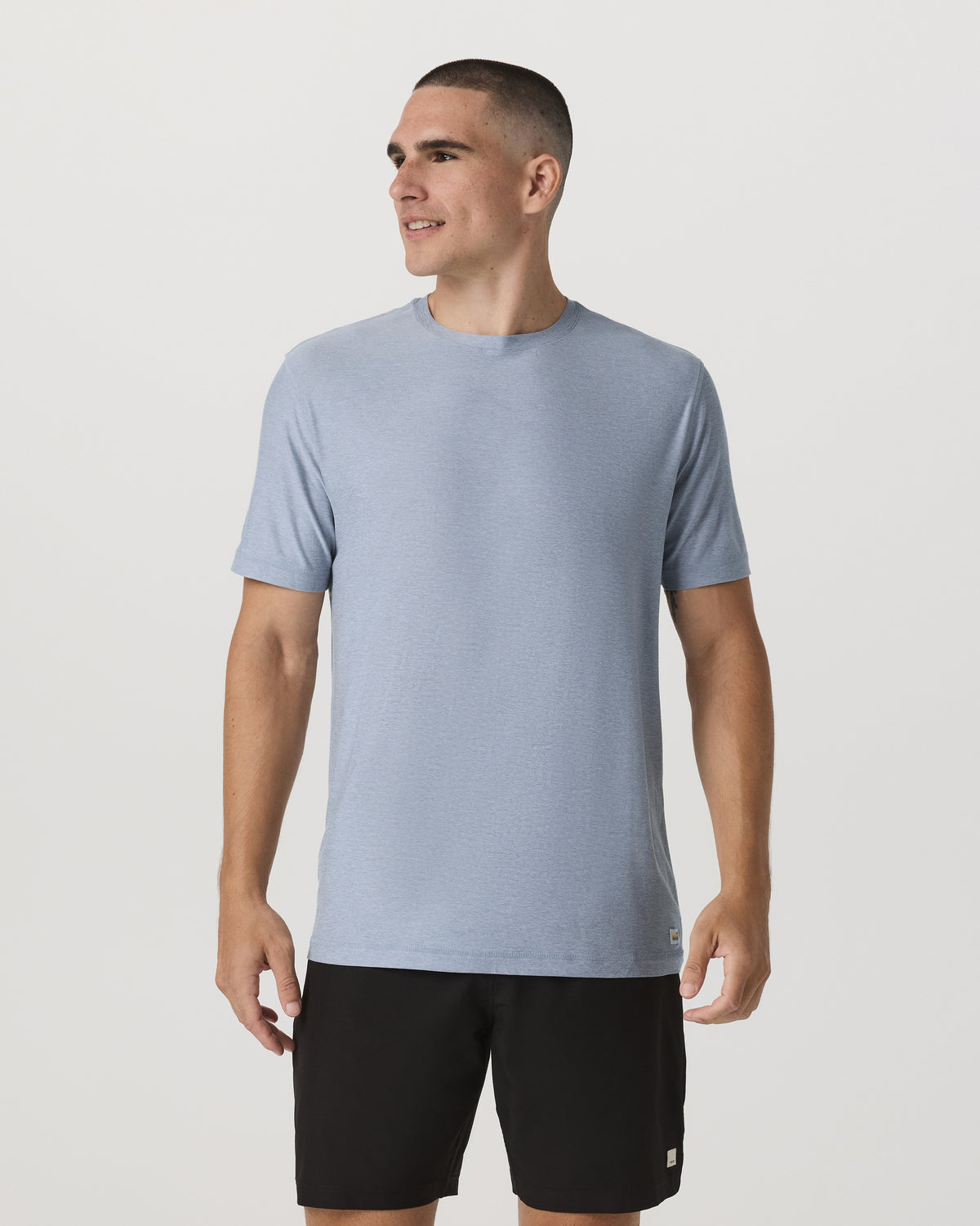 Strato Tech Tee Men's Blue Dusk Heather T-Shirt | Vuori discount - US 4025