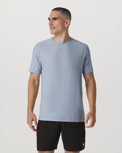 Strato Tech Tee Men's Blue Dusk Heather T-Shirt | Vuori discount - US 4025