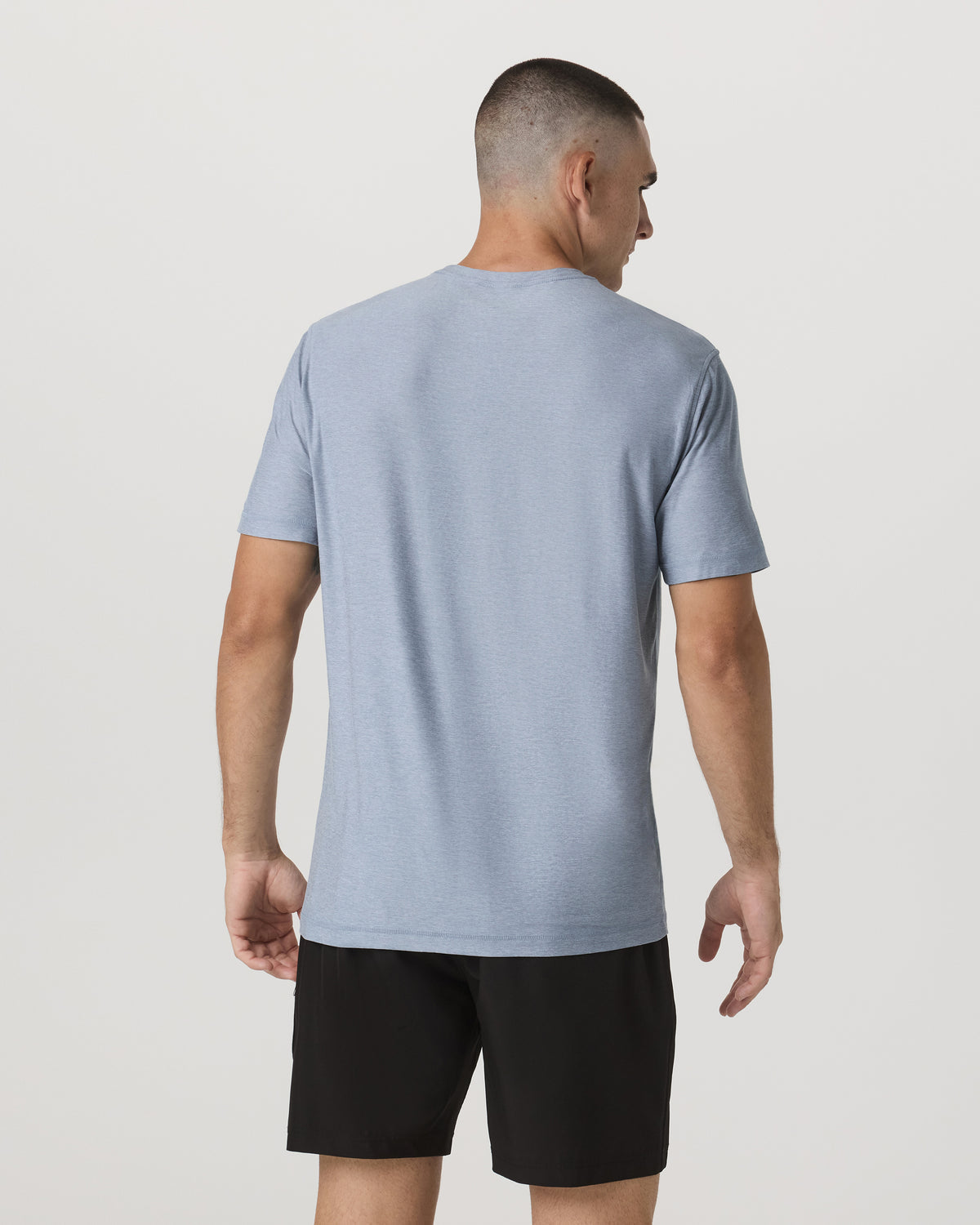 Strato Tech Tee Men's Blue Dusk Heather T-Shirt | Vuori discount - US 4025