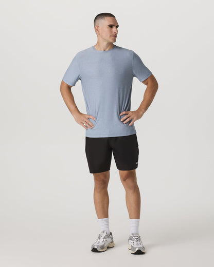 Strato Tech Tee Men's Blue Dusk Heather T-Shirt | Vuori discount - US 4025