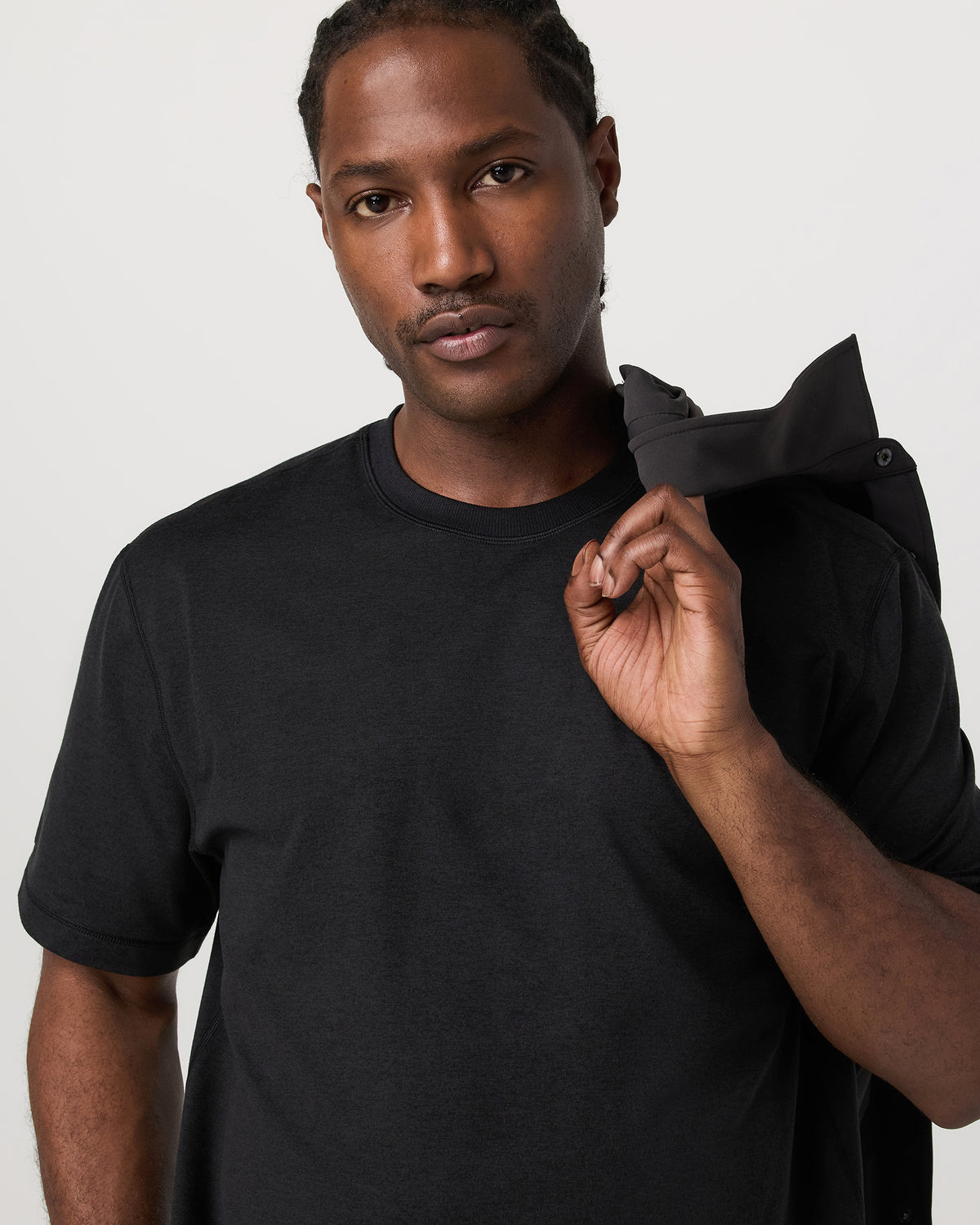 Men's Short Sleeve Ponto Tee - Relaxed Black Heather | Vuori outlet - US 4017