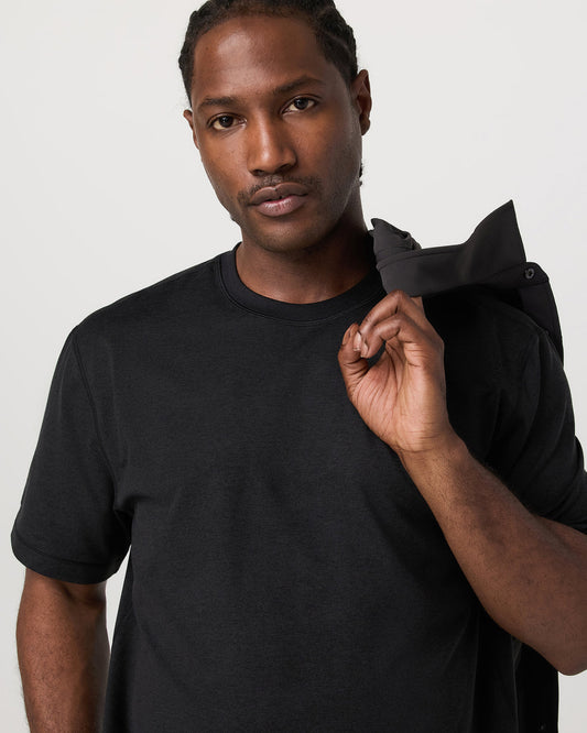 Men's Short Sleeve Ponto Tee - Relaxed Black Heather | Vuori outlet - US 4017