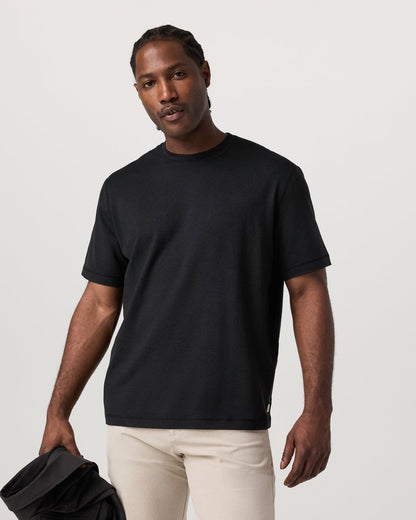 Men's Short Sleeve Ponto Tee - Relaxed Black Heather | Vuori outlet - US 4017