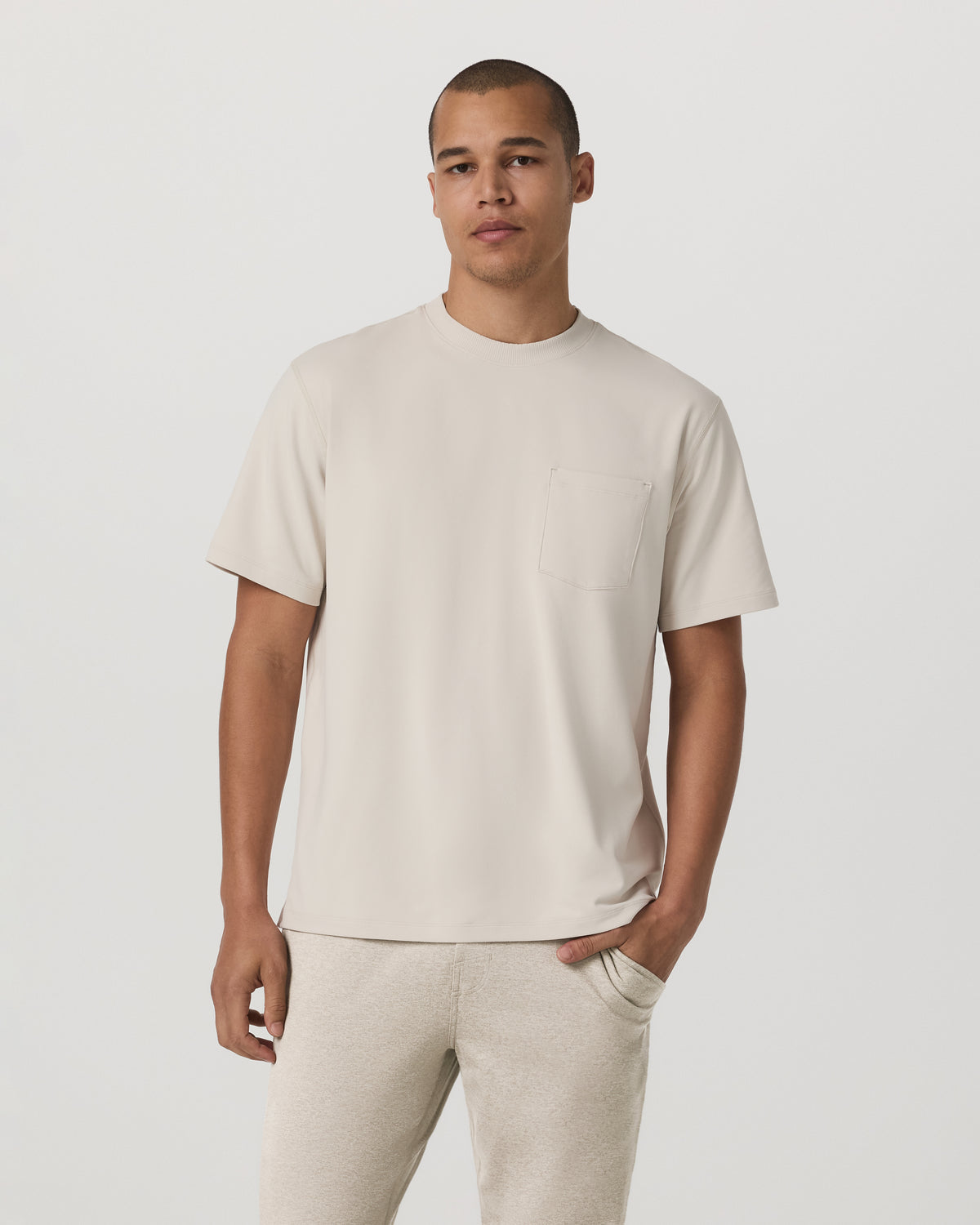 Men's Short Sleeve Ponto Pocket Tee - Relaxed Fit Bone | Vuori sale - US 5647