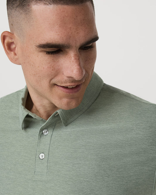 Strato Tech Polo Men's Thyme Heather Performance Shirt | Vuori for sale - US 8385