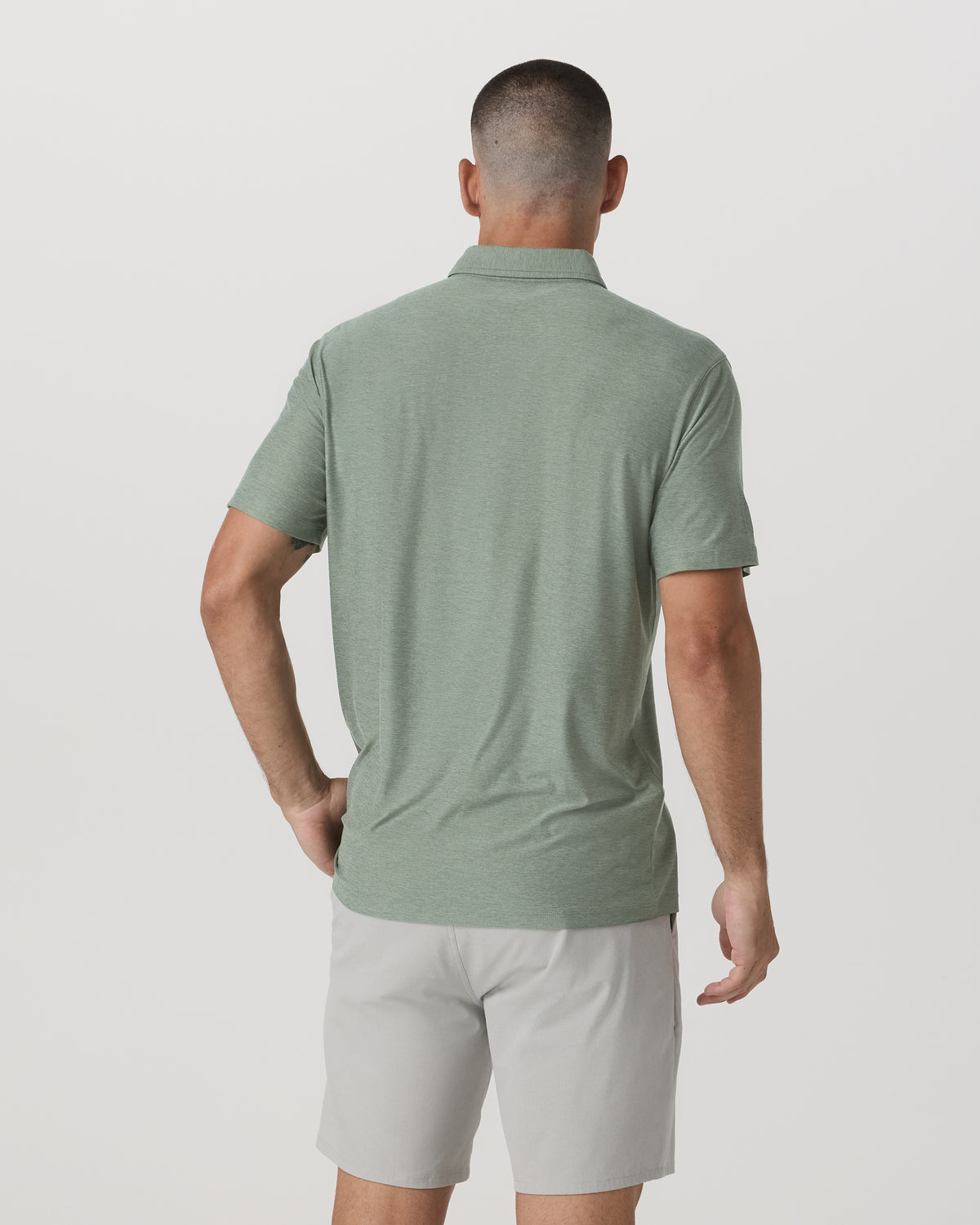 Strato Tech Polo Men's Thyme Heather Performance Shirt | Vuori for sale - US 8385