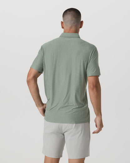 Strato Tech Polo Men's Thyme Heather Performance Shirt | Vuori for sale - US 8385