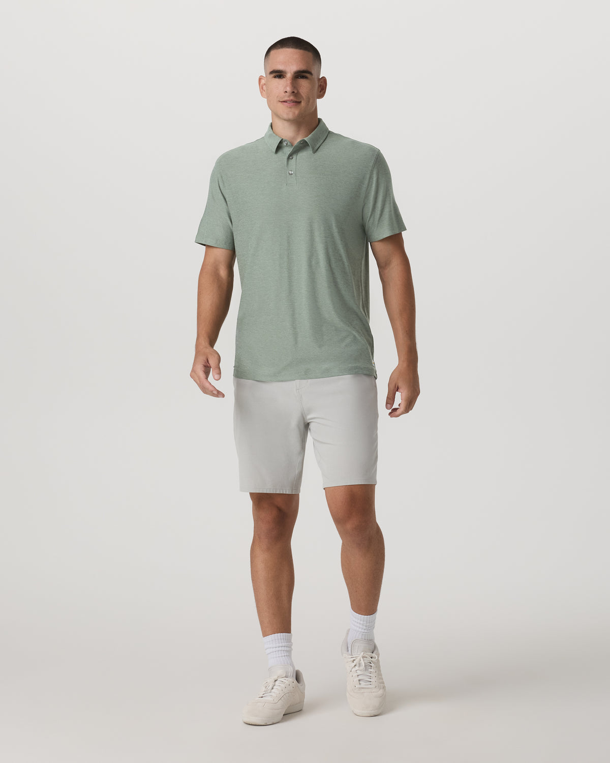 Strato Tech Polo Men's Thyme Heather Performance Shirt | Vuori for sale - US 8385