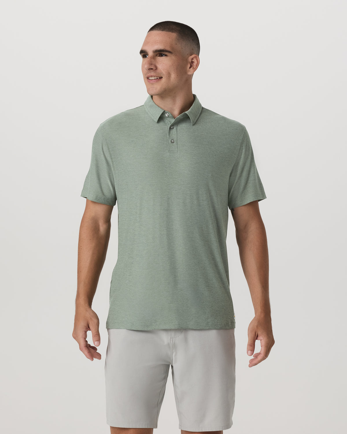 Strato Tech Polo Men's Thyme Heather Performance Shirt | Vuori for sale - US 8385