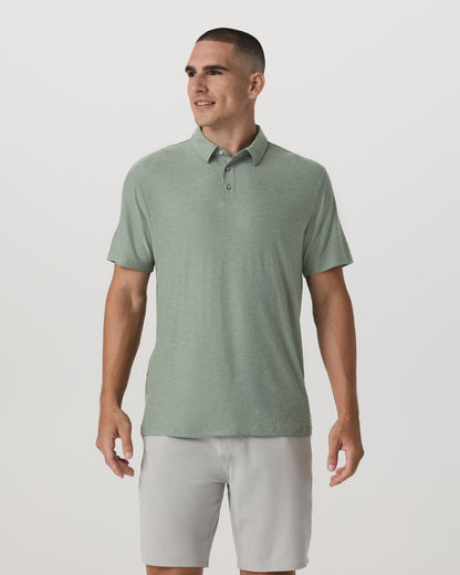 Strato Tech Polo Men's Thyme Heather Performance Shirt | Vuori for sale - US 8385
