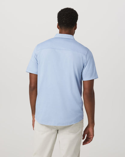 Short Sleeve Knit Oxford Button Down - Classic Fit Blue | Vuori discount - US 8452