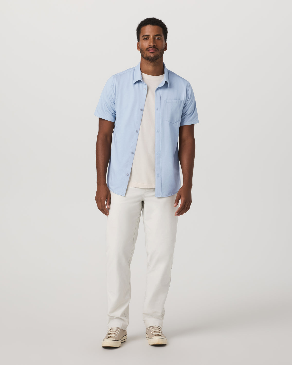 Short Sleeve Knit Oxford Button Down - Classic Fit Blue | Vuori discount - US 8452