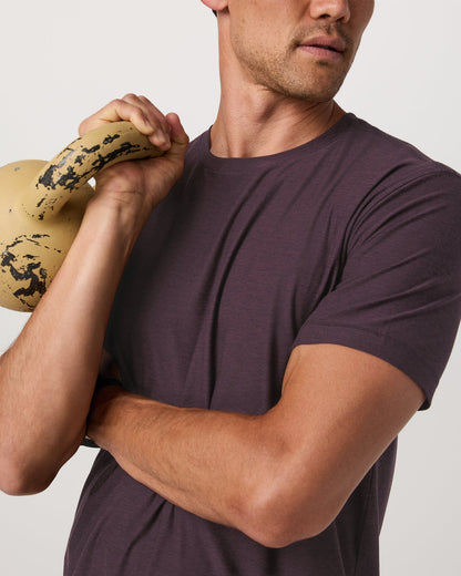 Strato Tech Tee Men's Raisin Heather Performance Shirt | Vuori outlet - US 7168