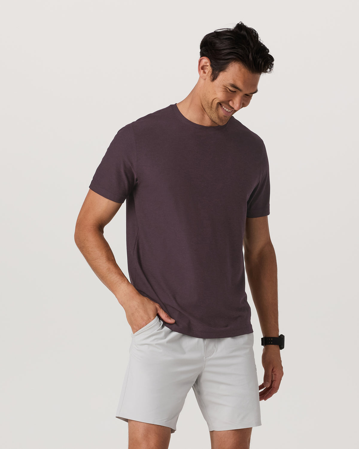 Strato Tech Tee Men's Raisin Heather Performance Shirt | Vuori outlet - US 7168